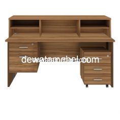 Meja Kantor Ukuran 160 - MD 1675 + MD H02 + MD M03 + MD RC 160 / Teakwood